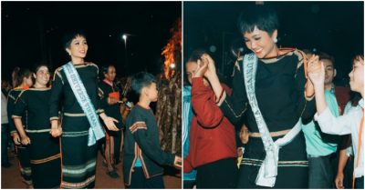 Về thăm buôn làng, Hoa hậu H’Hen Niê đốt lửa trại, múa cồng chiêng của trẻ em