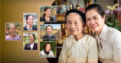 Hồng phúc của gia đình cụ bà 96 tuổi cùng 7 người con gái