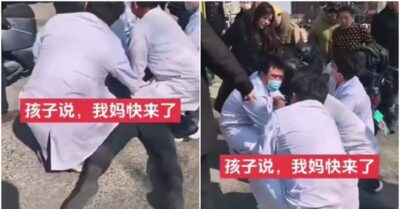 Thật trắng trợn: 4 người mặc áo blouse trắng ở Hà Bắc bắt trẻ em ngay trên phố, đứa trẻ khóc gọi mẹ