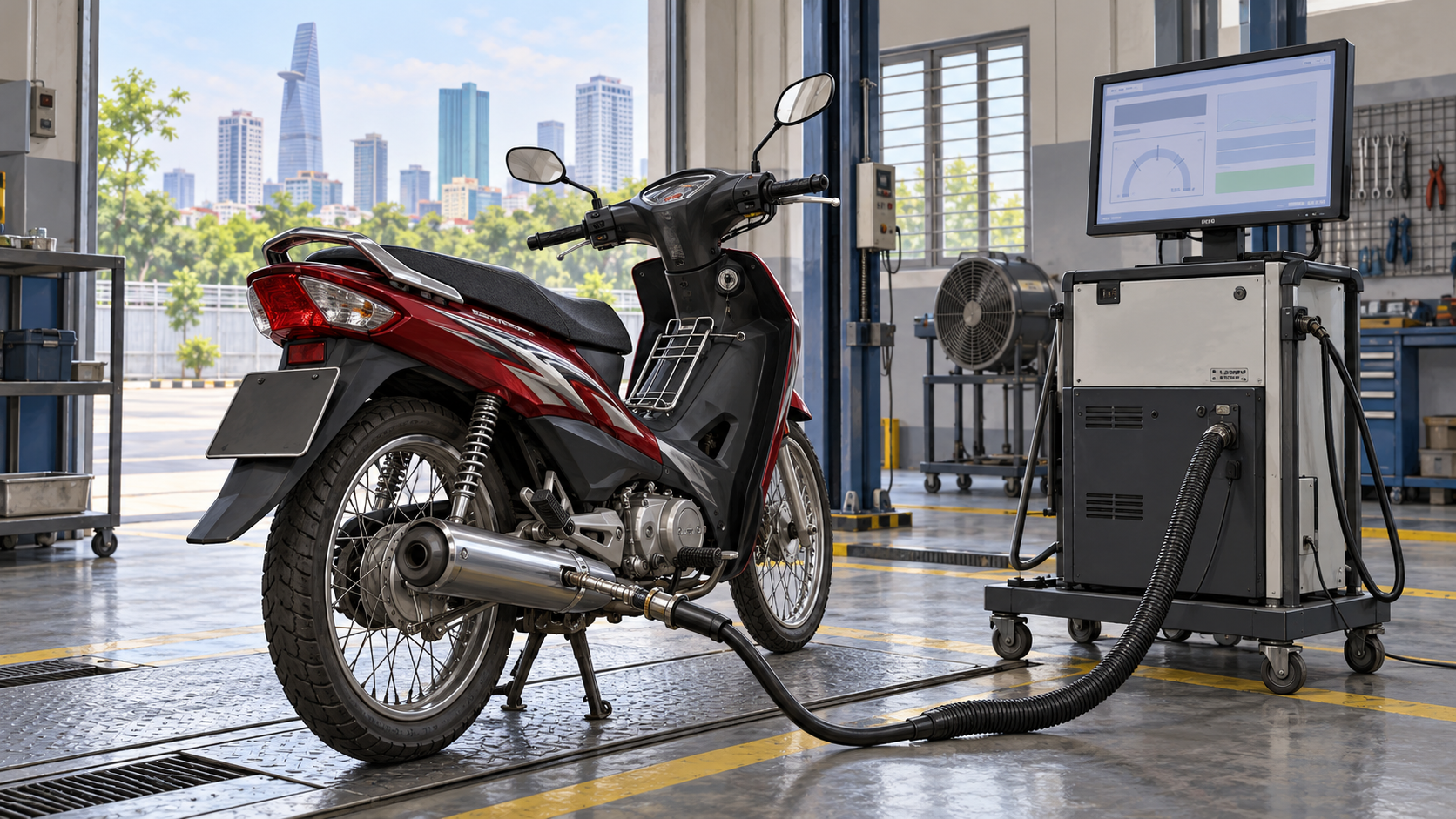 TP.HCM xác định khoảng 400 đơn vị chuẩn bị kiểm định khí thải xe máy
