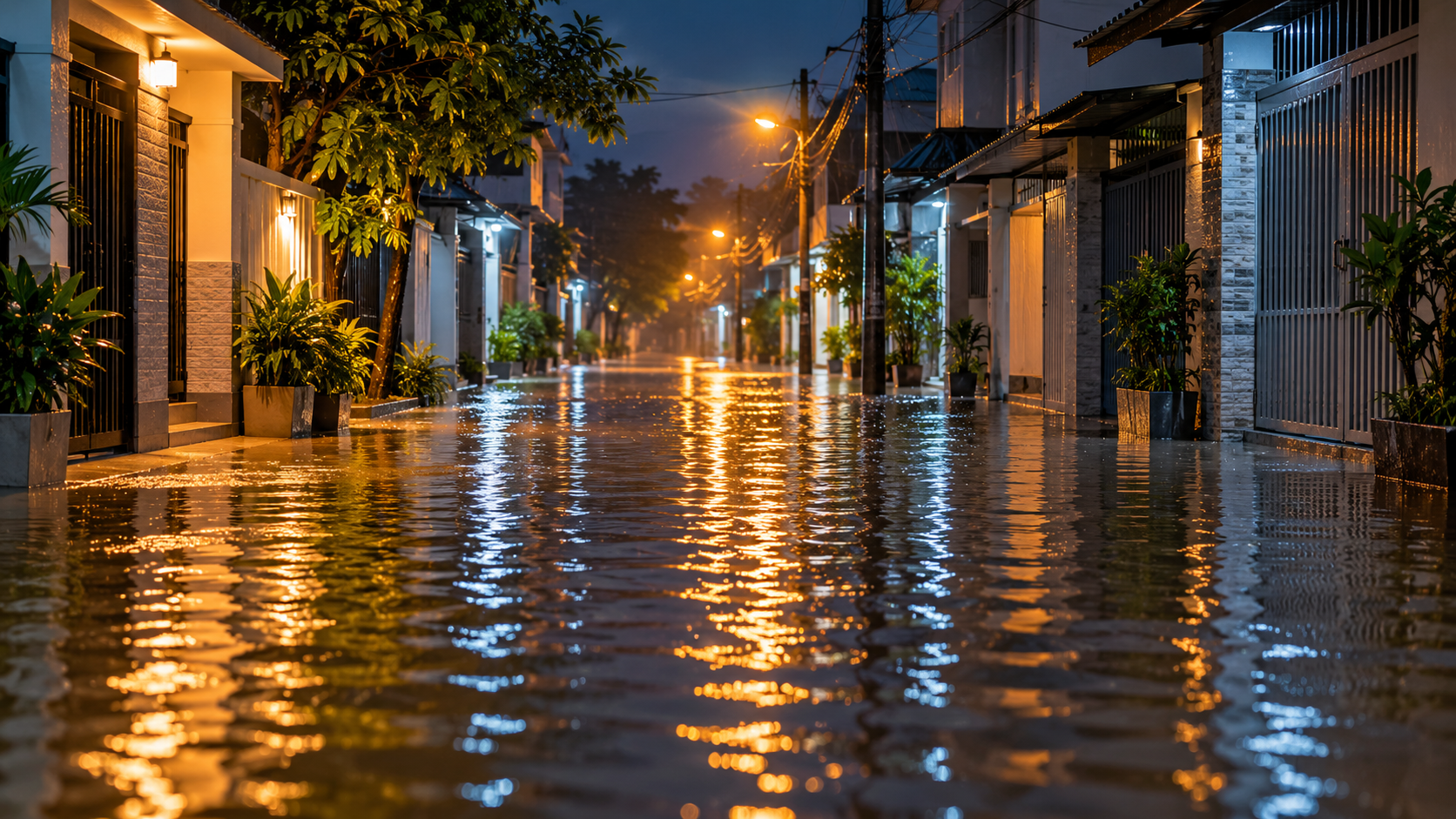 Nước từ rạch tràn vào khu dân cư Thủ Đức, nhiều nhà ngập sâu